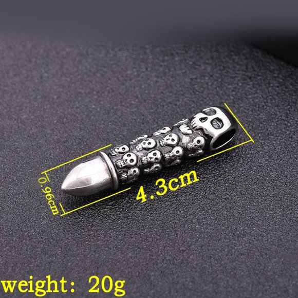 ❤️Fashionable Domineering Trendy Skull Bullet Necklace for women/men, N90201P209 - Picture 3 of 8